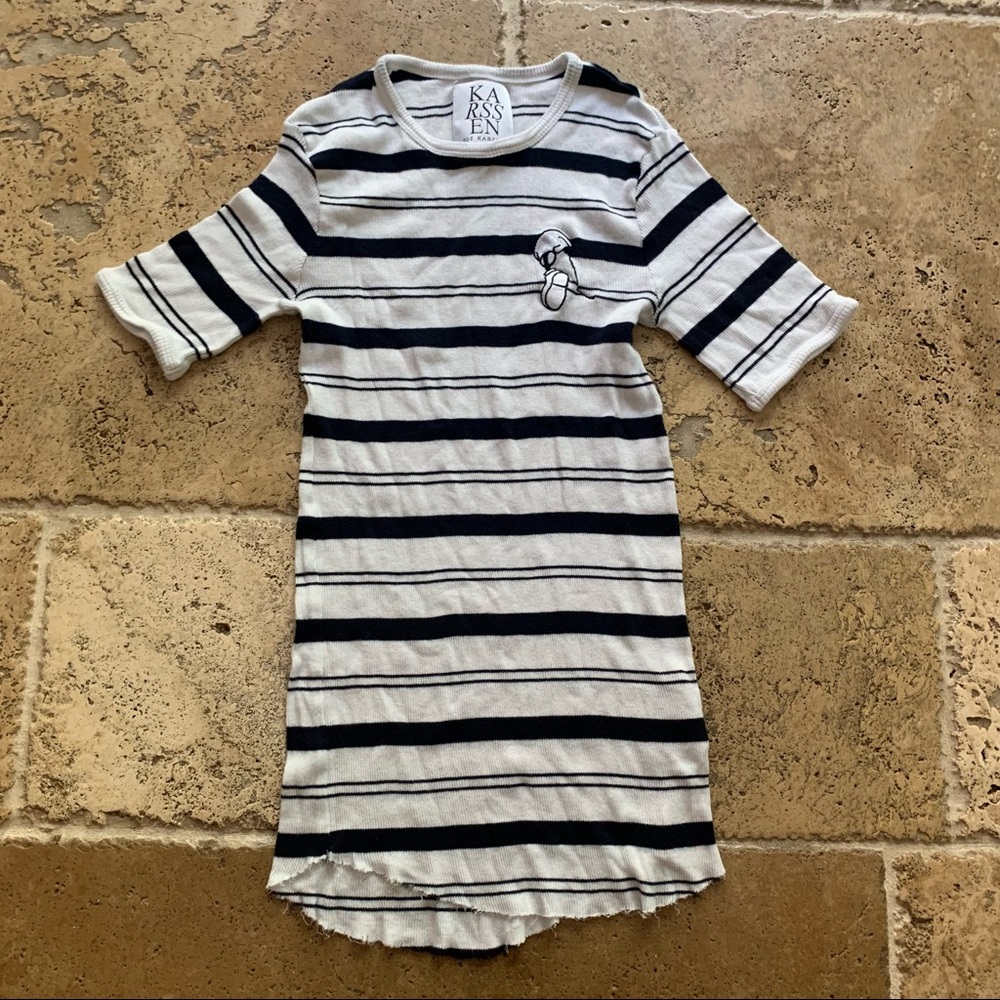 Zoe Karssen Disney Mickey Mouse Feet Shoes Stripe Shirt XS